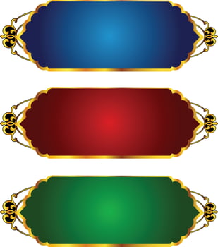 Set Of Luxury Golden Arabic Islamic Banner Title Frame Png Transparent Background Gold Text Box Vector Design Images
