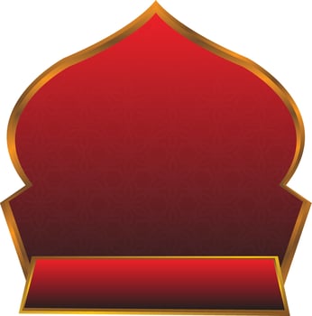 islamic banner luxury golden text box sale banner title box Ornament vector