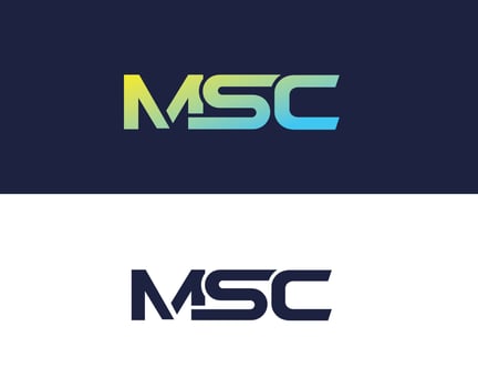 M S C Letter  typography logo design vector