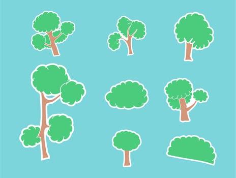 a bunch of trees collection for design material vector