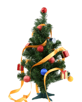 Decorated Christmas tree for new year isolated on transparent background png file