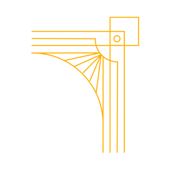 Corner Art deco outline stroke ornament in golden color for classy and luxury style. premium vintage line art design element png