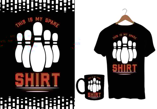 Bowling ball tshirt design vector