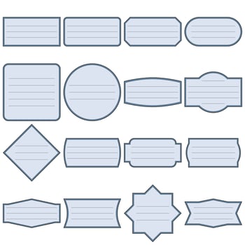 Labels geometric, Notebook label, Frame for message, Line labels. vector