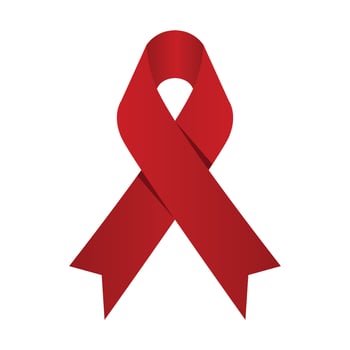 December 1 World AIDS Day Sign symbol. Red Ribbon Sign. Vector Illustration EPS10