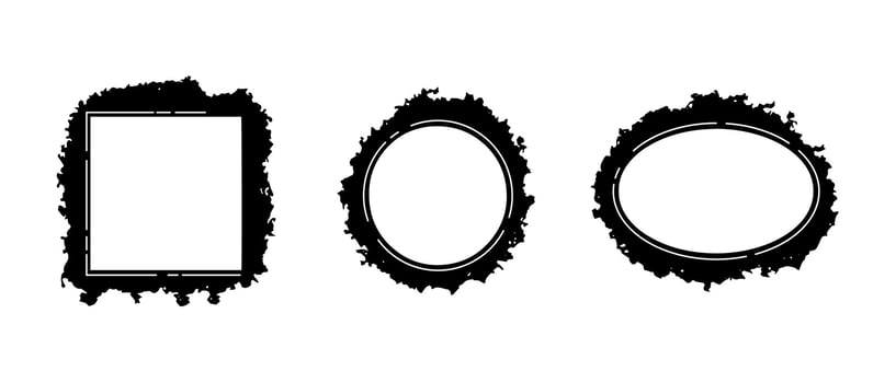 brush style frame on white background vector
