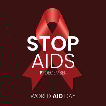Illustration Of World Aids Day December 1 With Aids Awareness Ribbon. vector