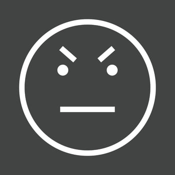 Angry Line Inverted Icon vector