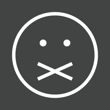 Don't Tell Line Inverted Icon vector