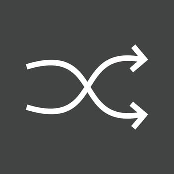 Shuffle Line Inverted Icon vector
