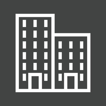Residential Plaza Line Inverted Icon vector