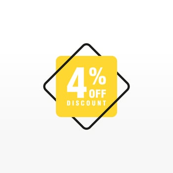 4 discount, Sales Vector badges for Labels, , Stickers, Banners, Tags, Web Stickers, New offer. Discount origami sign banner