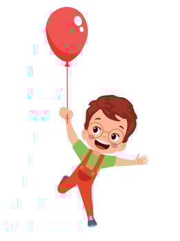 Happy children and colorful balloons vector