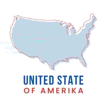 Outline Map of United States Vector Design Template.