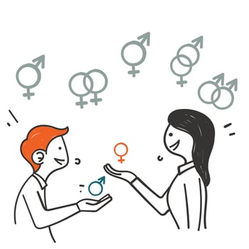 hand drawn doodle Simple Set of Gender Related illustration vector