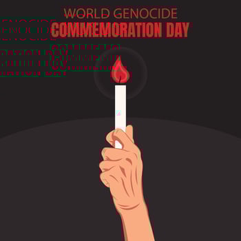 illustration vector graphic of hand holding a burning candle, perfect for international day, world genocide commemoration day, celebrate, greeting card, etc.