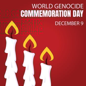 illustration vector graphic of three candles burning together, perfect for international day, world genocide commemoration day, celebrate, greeting card, etc.