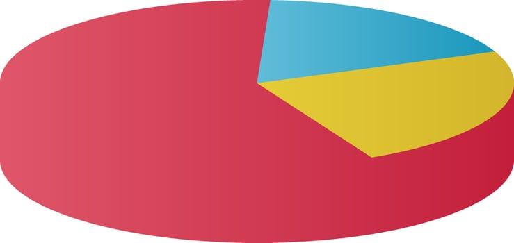 3D Pie Chart Vector Icon Design