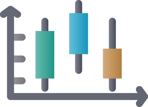 Candlestick Chart Vector Icon Design