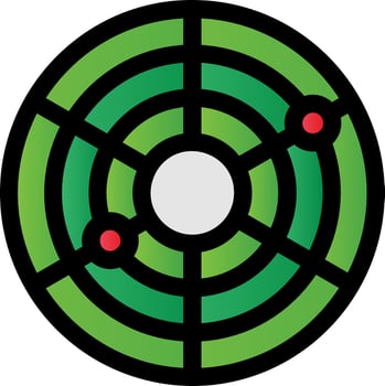 Radar Pie Chart Vector Icon Design