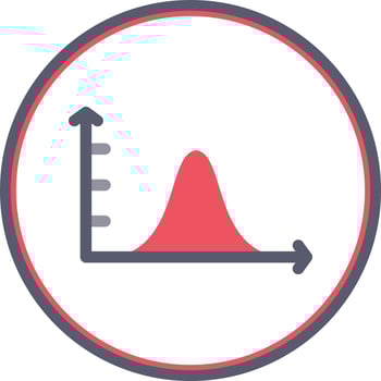 Bell Curve on Graph Vector Icon Design