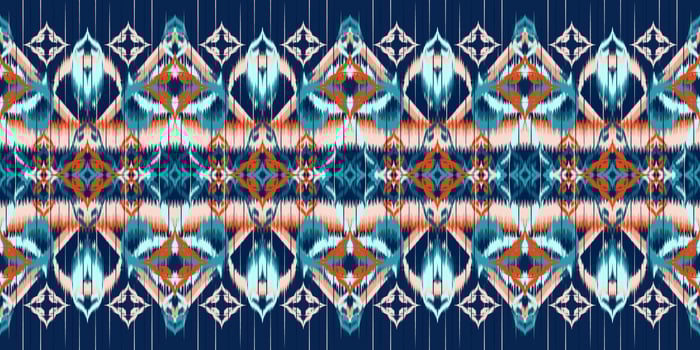Ethnic fabric pattern Designed from geometric shapes Ethnic Asian style fabric pattern Used for home decoration, carpet work, indoor and outdoor use. vector