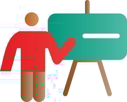 Chalkboard Teacher Vector Icon Design