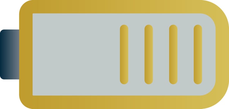 Battery Half Vector Icon Design