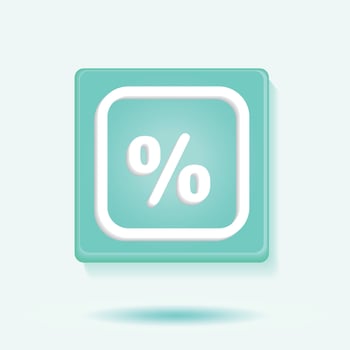3D icon discount for online shopping and digital marketing ideas. 3d discount and promotional labels  buy sell discount 3d vector icon illustration