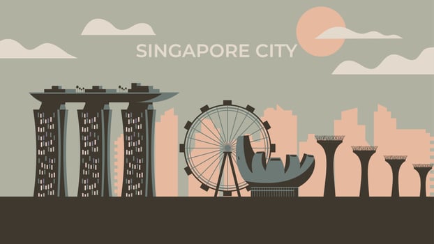 Singapore city landscape for card vector