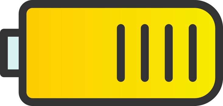 Battery Half Vector Icon Design