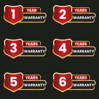 golden premium warranty badge set vector