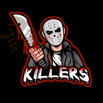 killers with knife mascot logo cartoon vecctor illustration vector