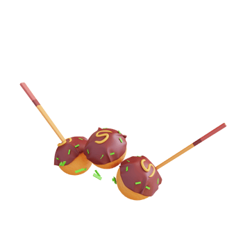 3D illustration japanese takoyaki food png