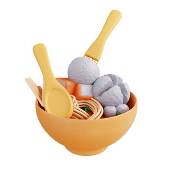 3D illustration meatball food png
