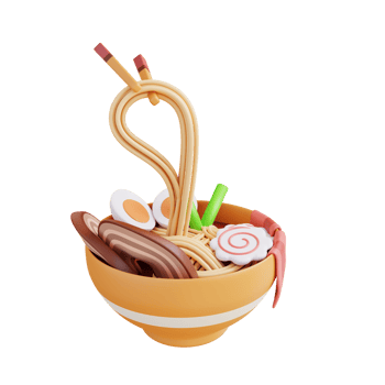 3D illustration ramen soup png