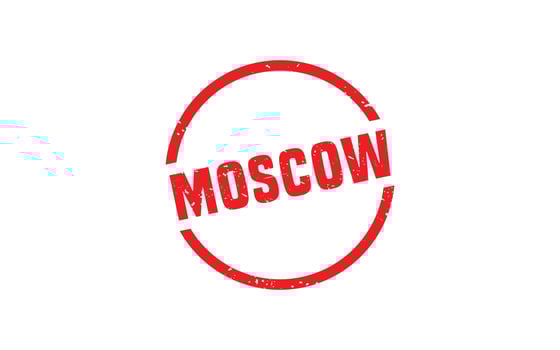 MOSCOW RUSSIA rubber stamp texture with grunge style on white background vector