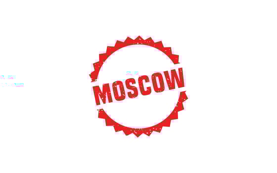 MOSCOW RUSSIA rubber stamp texture with grunge style on white background vector