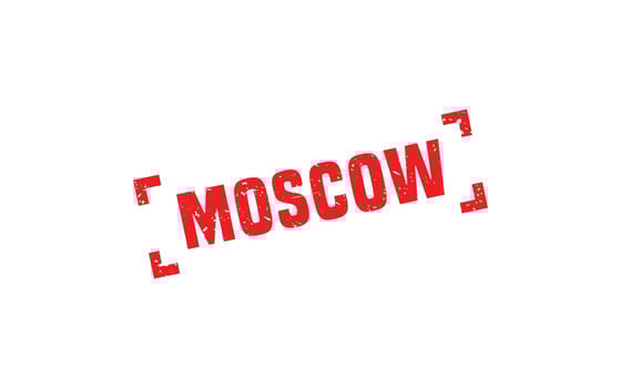 MOSCOW RUSSIA rubber stamp texture with grunge style on white background vector