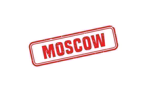 MOSCOW RUSSIA rubber stamp texture with grunge style on white background vector