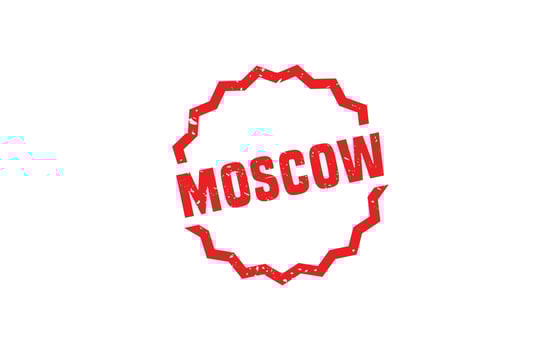 MOSCOW RUSSIA rubber stamp texture with grunge style on white background vector