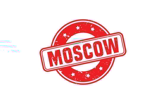 MOSCOW RUSSIA rubber stamp texture with grunge style on white background vector