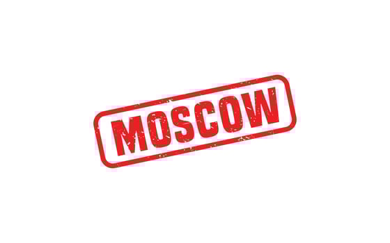MOSCOW RUSSIA rubber stamp texture with grunge style on white background vector