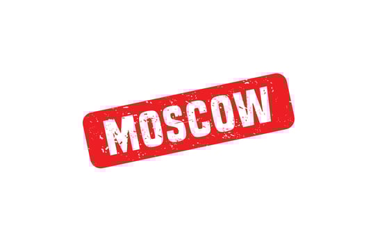 MOSCOW RUSSIA rubber stamp texture with grunge style on white background vector