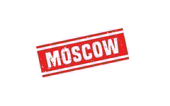 MOSCOW RUSSIA rubber stamp texture with grunge style on white background vector