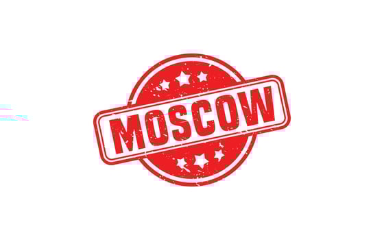 MOSCOW RUSSIA rubber stamp texture with grunge style on white background vector