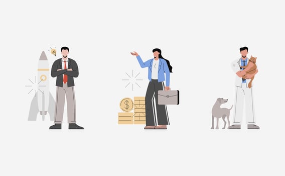 Dream Jobs vector in flat design