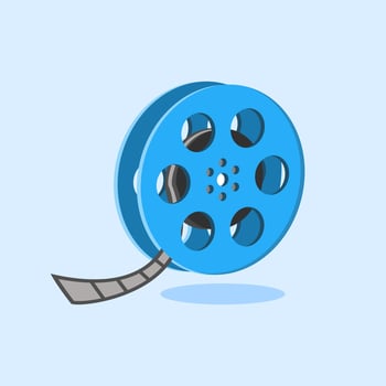 film roll icon illustration in cartoon style. movie icon concept vector