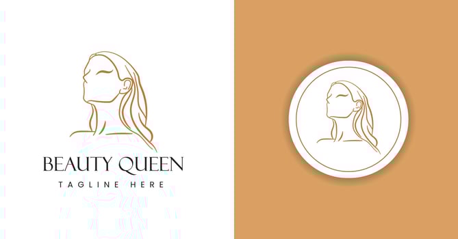minimalistic linear style Feminine beauty woman head logo brand elements template, female face illustration for beauty fashion spa prints, jewelry store,  organic cosmetics Free Vector
