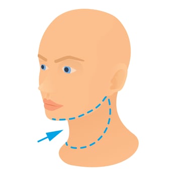 Neck plastic correction icon, cartoon style vector